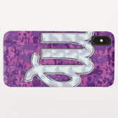 Virgo Zodiac Sign Vibrant Fuchsia Digital Camo Case-Mate iPhone Case (Achterkant (horizontaal))