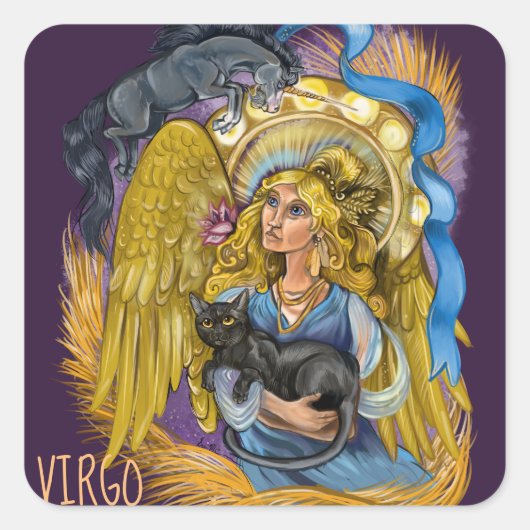 Virgo Zodiac Sign Vierkante Sticker (Voorkant)