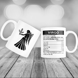 Virgo zodiac Sign with Nutrition Facts, Grote Koffiekop