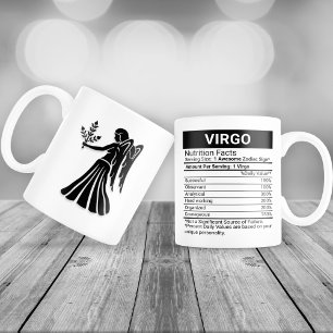 Virgo zodiac Sign with Nutrition Facts, Grote Koffiekop
