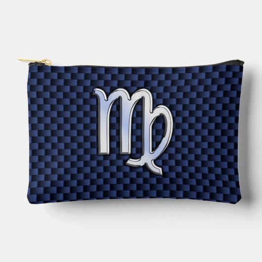 Virgo Zodiac Silver Sign Blue Carbon Fiber Print Etui (Voorkant)