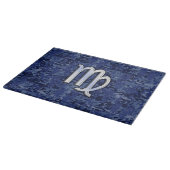 Virgo Zodiac Silver Sign op Navy Blue Digital Camo Snijplank (Hoek)