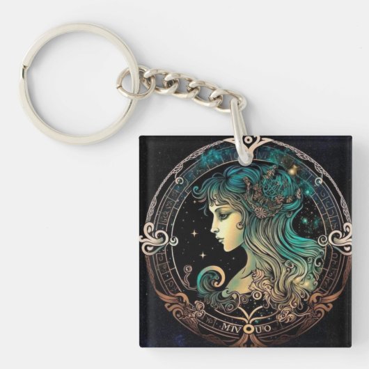 Virgo Zodiac Sleutelhanger (Voorkant)