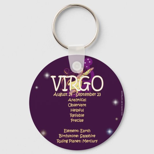 Virgo zodiac sleutelhanger (Voorkant)