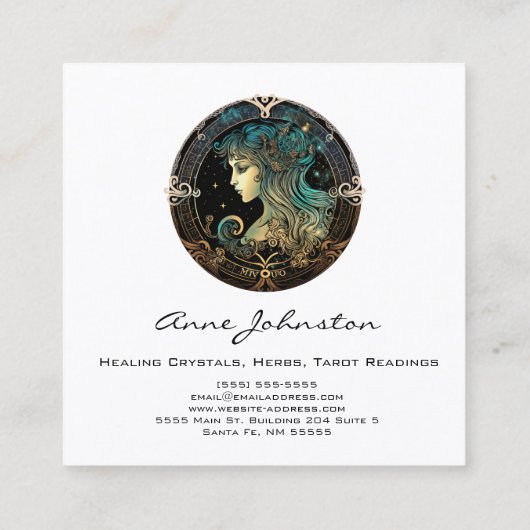 Virgo Zodiac Square Visitekaartje (Achterkant)