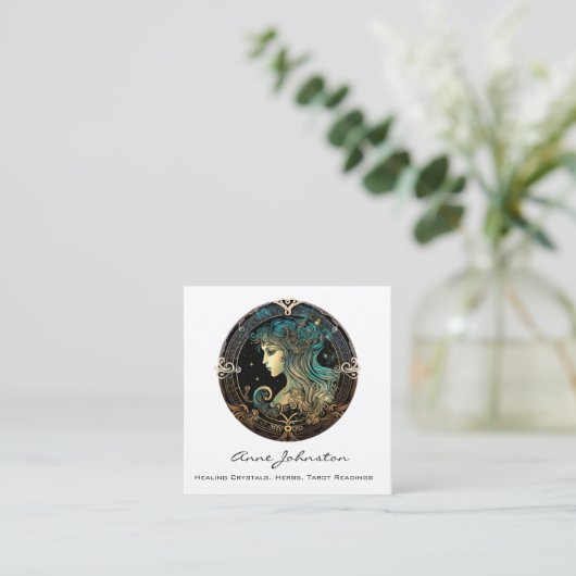 Virgo Zodiac Square Visitekaartje (Staand voorkant)