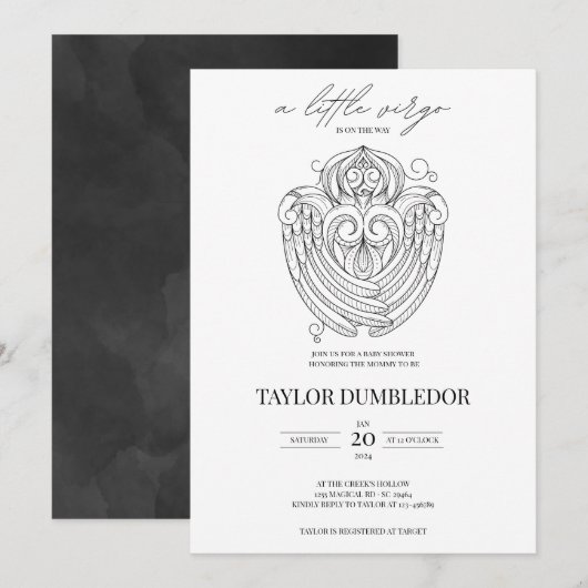 Virgo Zodiac Star Sign Astrology Baby shower Kaart (Voorkant / Achterkant)