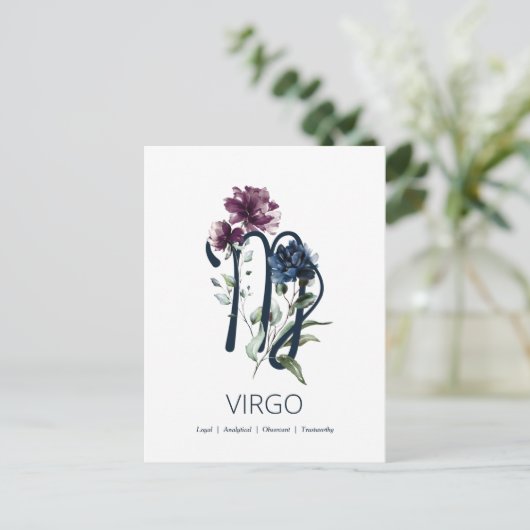 Virgo Zodiac Star Sign Briefkaart (Staand voorkant)