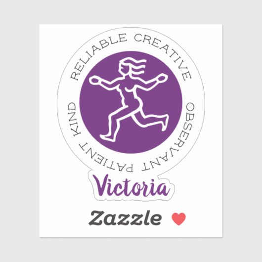 Virgo Zodiac Star Traits Paars Sticker (Vel)