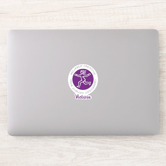 Virgo Zodiac Star Traits Paars Sticker (Computer)