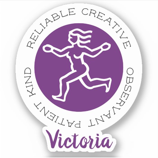 Virgo Zodiac Star Traits Paars Sticker (Voorkant)