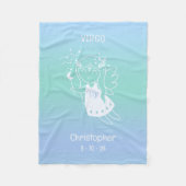 Virgo Zodiac Sternaam Geboorte Datum Blauw Baby Fleece Deken (Voorkant)