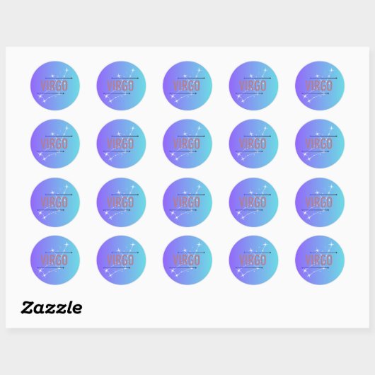 Virgo Zodiac Sticker Blauw (Vel)