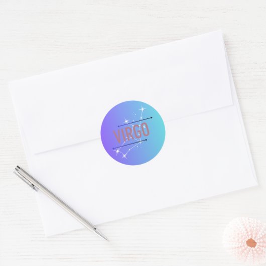 Virgo Zodiac Sticker Blauw (Envelop)