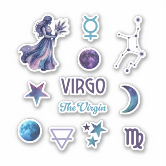 Virgo Zodiac Sticker Collection (Voorkant)