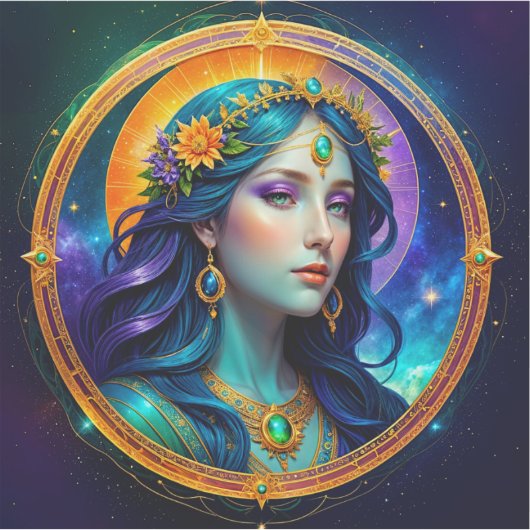 Virgo Zodiac Stickers, Celestial Zodiac Sticker (Voorkant)