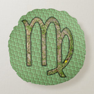 Virgo Zodiac Symbol Element van Kenneth Yoncich Rond Kussen