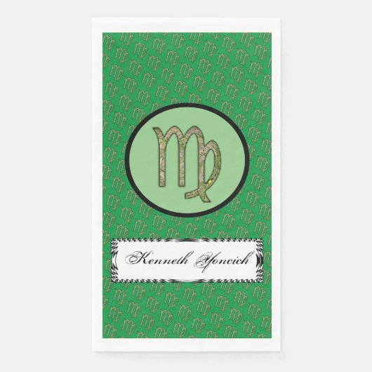Virgo Zodiac Symbol Element van Kenneth Yoncich Servet (Voorkant)