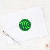 Virgo Zodiac Symbol Green Contrast Ronde Sticker (Envelop)