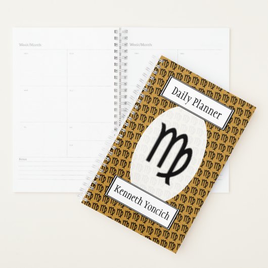 Virgo Zodiac Symbol Standard van Kenneth Yoncich Planner (Display)