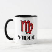 Virgo Zodiac Symbool Designer Mok in rood (Links)