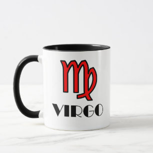 Virgo Zodiac Symbool Designer Mok in rood