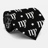 Virgo Zodiac Symbool en Sterrenpatroon Stropdas (Opgerold)