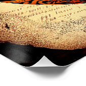 Virgo zodiac-teken op antiek boekpagina perfect poster (Hoek)