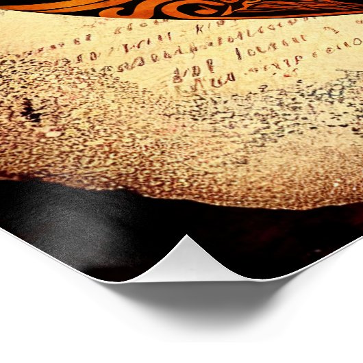 Virgo zodiac-teken op antiek boekpagina perfect poster (Hoek)