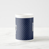 Virgo Zodiac-teken op Navy Blue Carbon Style Porselein Kop (Voorkant)