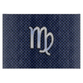 Virgo Zodiac-teken op Navy Blue Carbon Style Snijplank (Voorkant)