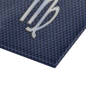 Virgo Zodiac-teken op Navy Blue Carbon Style Snijplank (Hoek)