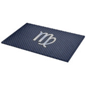 Virgo Zodiac-teken op Navy Blue Carbon Style Snijplank (Hoek)