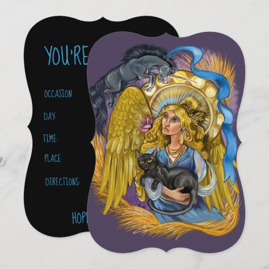 Virgo Zodiac Teken Uitnodiging (Voorkant / Achterkant)