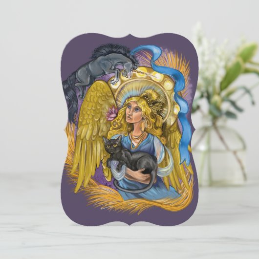 Virgo Zodiac Teken Uitnodiging (Staand voorkant)