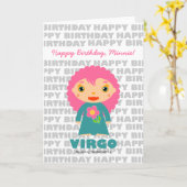 Virgo Zodiac Teken Verjaardag Kaart (Gele Bloem)