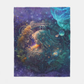 Virgo Zodiac Teken Waterverf Ontwerp Fleece Deken (Voorkant)