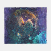 Virgo Zodiac Teken Waterverf Ontwerp Fleece Deken (Voorkant (Horizontaal))