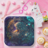 Virgo Zodiac Teken Waterverf Ontwerp Papieren Bordje (Feest)