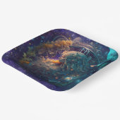 Virgo Zodiac Teken Waterverf Ontwerp Papieren Bordje (Gebogen)