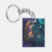 Virgo Zodiac Teken Waterverf Ontwerp Sleutelhanger (Voorkant Links)