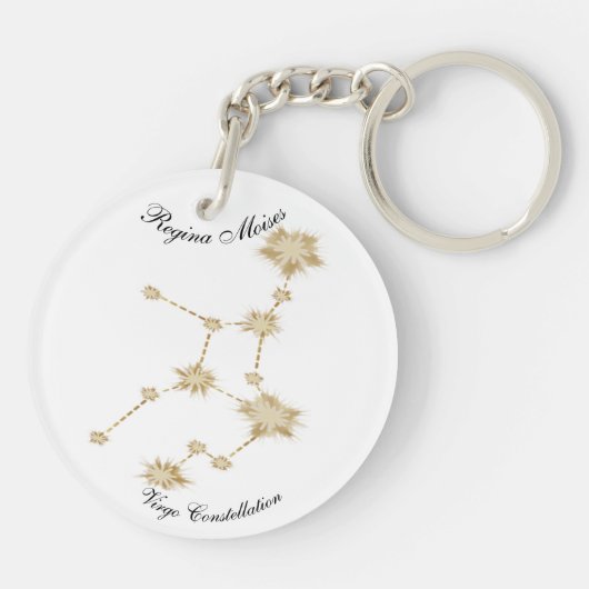 Virgo Zodiac Traits Sterrenbeeld Tekst Sleutelhanger (Achterkant)
