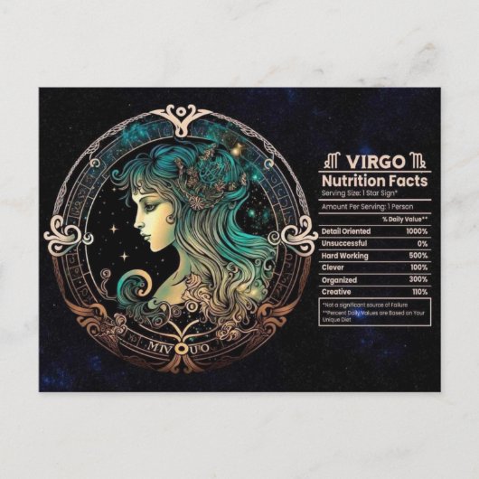 Virgo Zodiac Verjaardag Briefkaart (Voorkant)