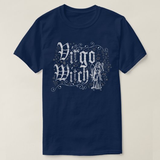 Virgo Zodiac Witchcraft met horosco T-shirt (Design voorkant)
