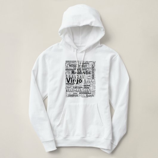 Virgo Zodiac Word Cloud Inspiratie Hoodie (Design voorkant)