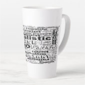 Virgo Zodiac Word Cloud Inspiratie Latte Mok (Rechterhoek)