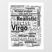 Virgo Zodiac Word Cloud Inspiratie Raamsticker (Vel)