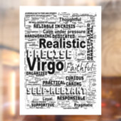 Virgo Zodiac Word Cloud Inspiratie Raamsticker (Vel 2)