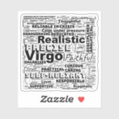 Virgo Zodiac Word Cloud Inspiratie Vinyl Sticker (Vel)