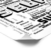 Virgo Zodiac Word Cloud Inspiration Glossy Perfect Poster (Hoek)